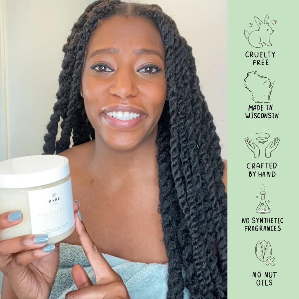 oz Sea Salt Unscented 24 Bare Botanics Body Scrub Scrub