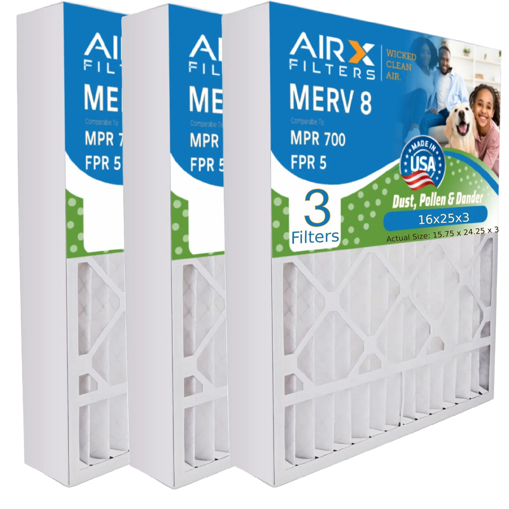 FILTERS FPR X0581 Compatible to by CLEAN Lennox 700 Filter 8 WICKED AIR. Air Filter MPR Comparable 16x25x3 Pack Air with MERV & 3 5 AIRX
