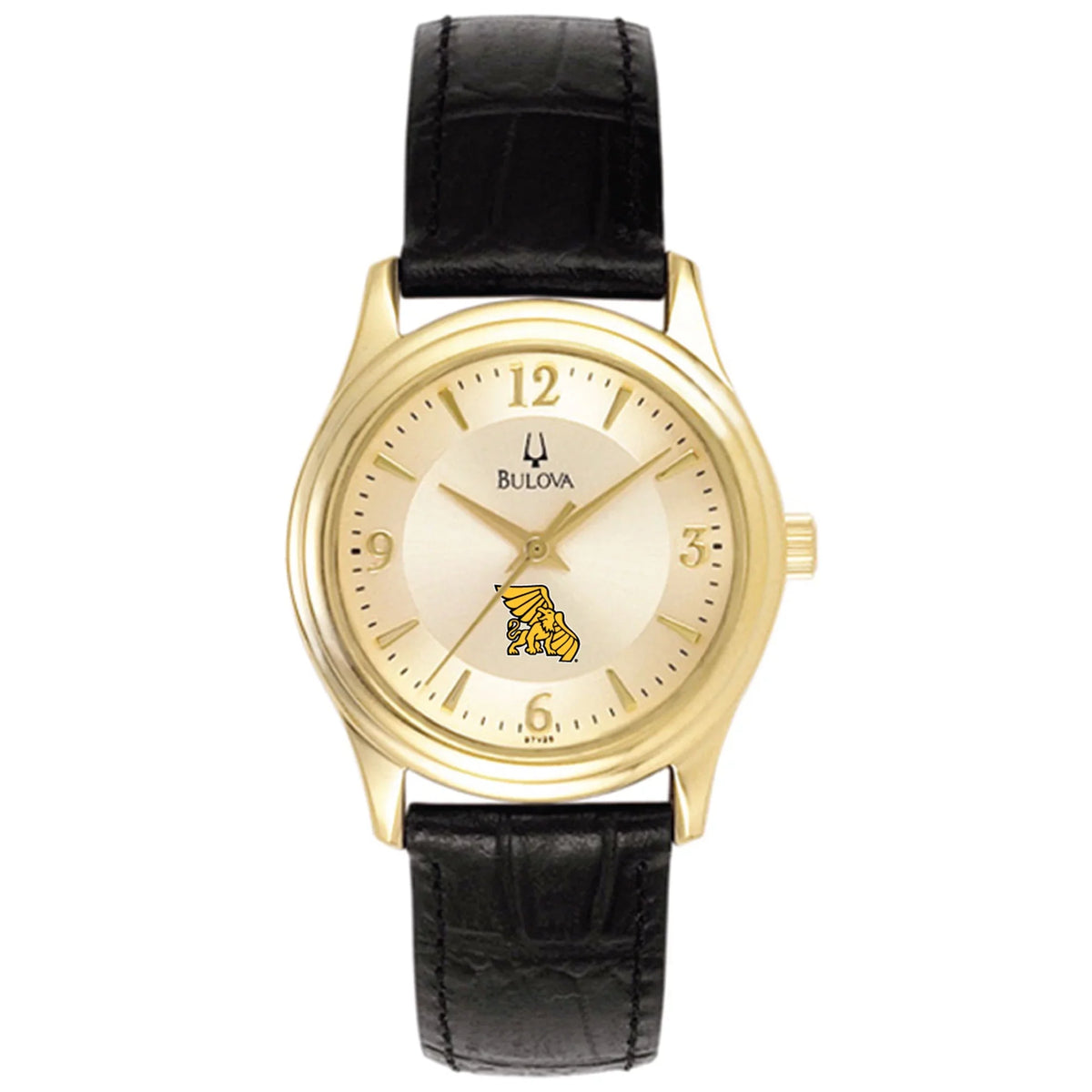 Stainless Bulova State Women's Steel Western Band Gold/Black Missouri with Watch Griffons Leather