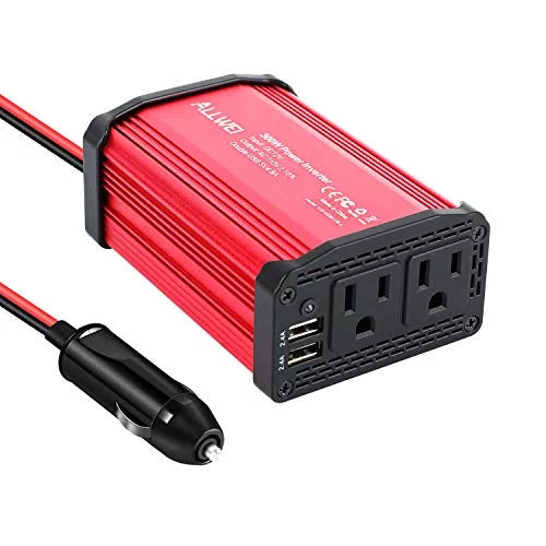 Car Ports 12V 110V Adapter USB Power Charger AC Inverter DC to Car Charging 4.8A Converter Dual 300W