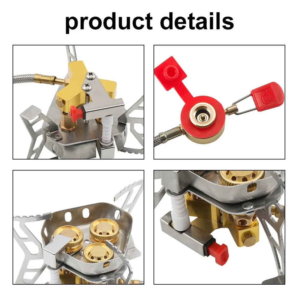 Camping Windproof Valve Stove, Cooking Tomshoo 6800W Adjustable Gases, High Hiking for Picnic Backpacking