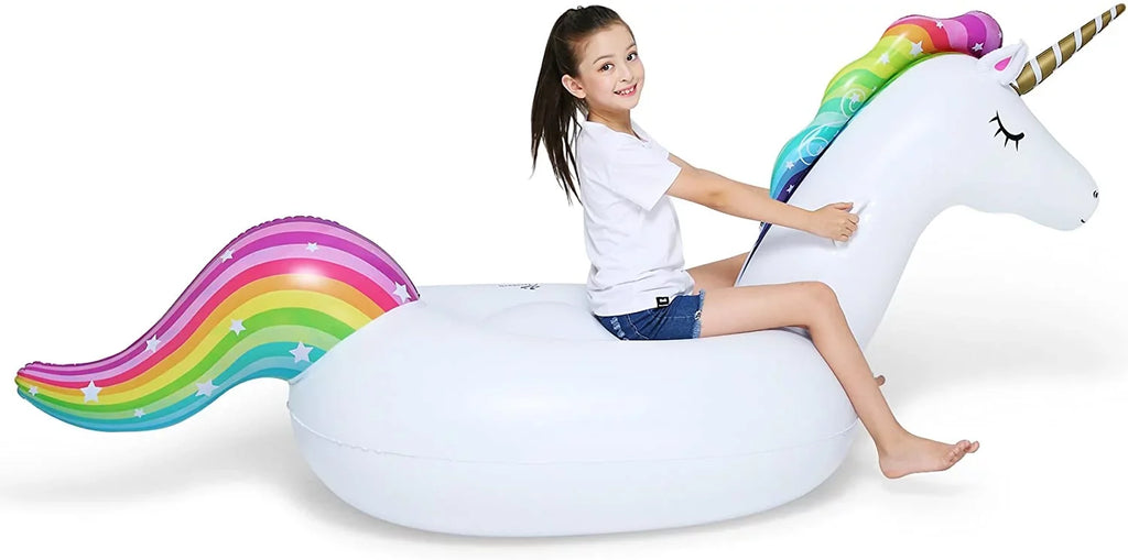 On Rideable with Adults Pool Unicorn Swimming Big Summer Kids Pool Lounge Ride Floatie Fast Toys Beach Blow Decorations Up Party Valves Raft Large Inflatable Float