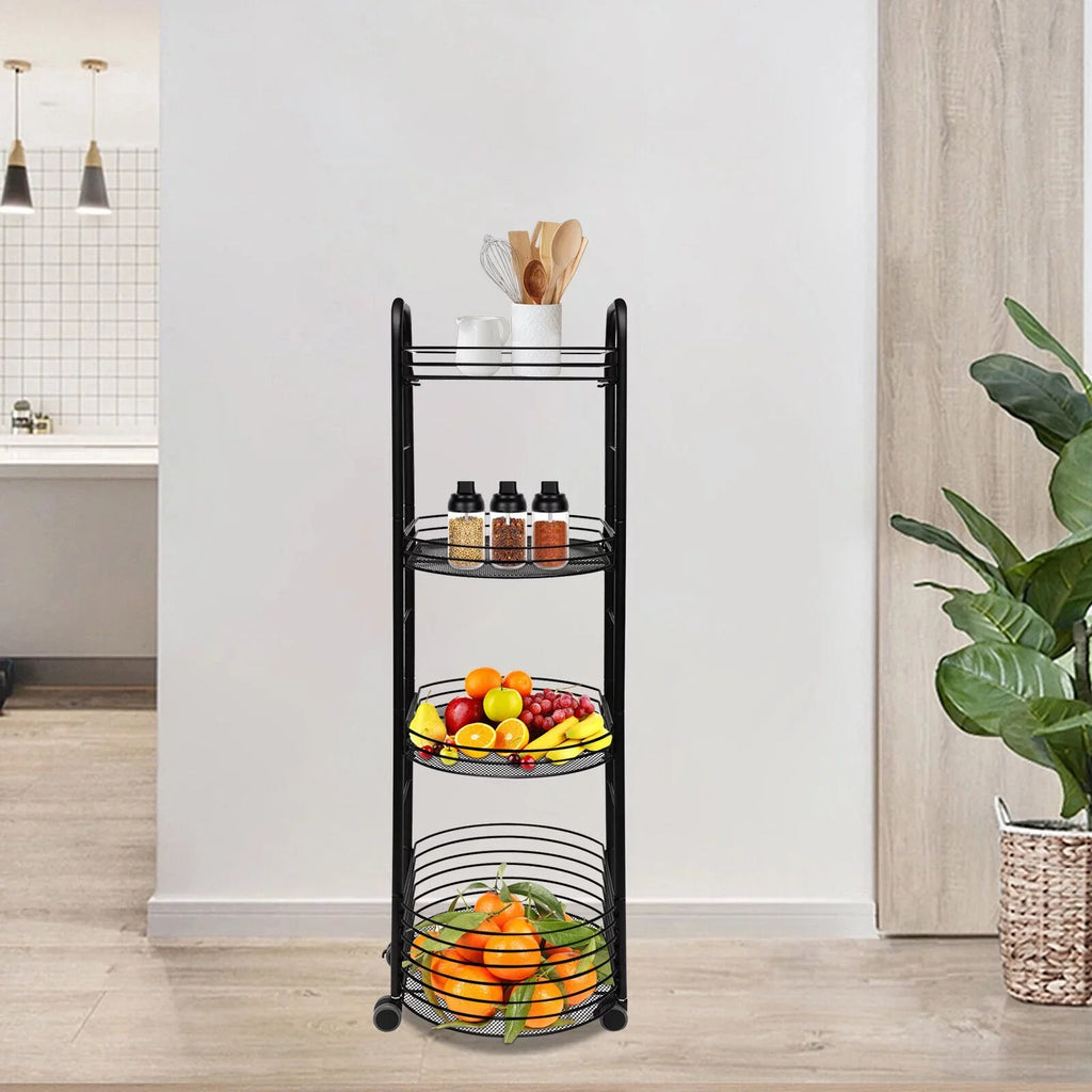 Shelf Utility Cart Kitchen Organizer Rack Trolley Storage Tier 4 Storage Movable