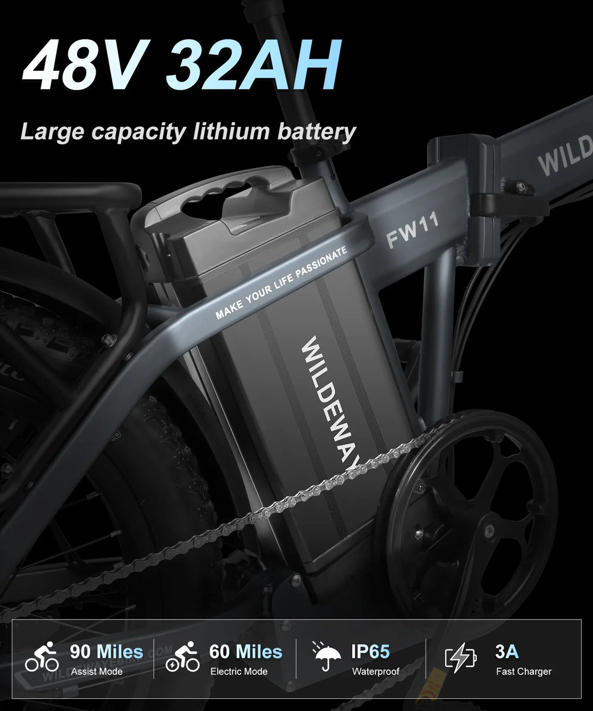 , City ,750w 32ah for Adults 7 Tire Beach Folding Removable Motor，48v Snow Speeds, Electric Battery Ebike Bicycle 20×3.0 Mountain Fat Wildeway