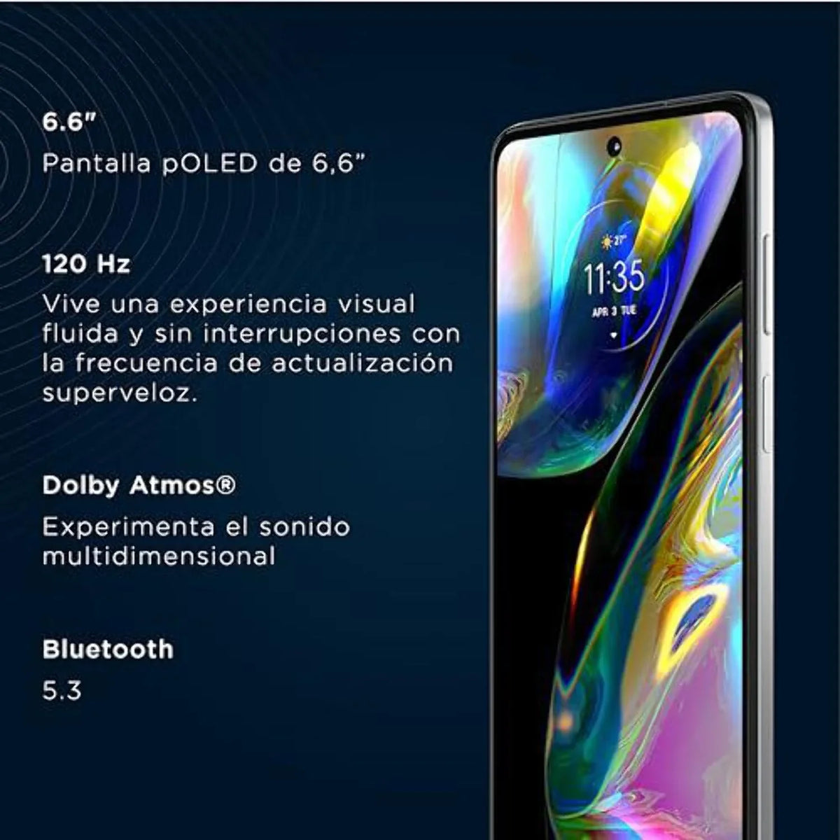 GSM - 5G | W/Dolby Speakers | 6.6" NO Internal 6GB | CDMA| Motorola Moto (White) Camera Storage Version + 50MP Single Only Main OLED International | Display RAM SIM 120Hz 128GB G82 OIS Stereo | Atmos