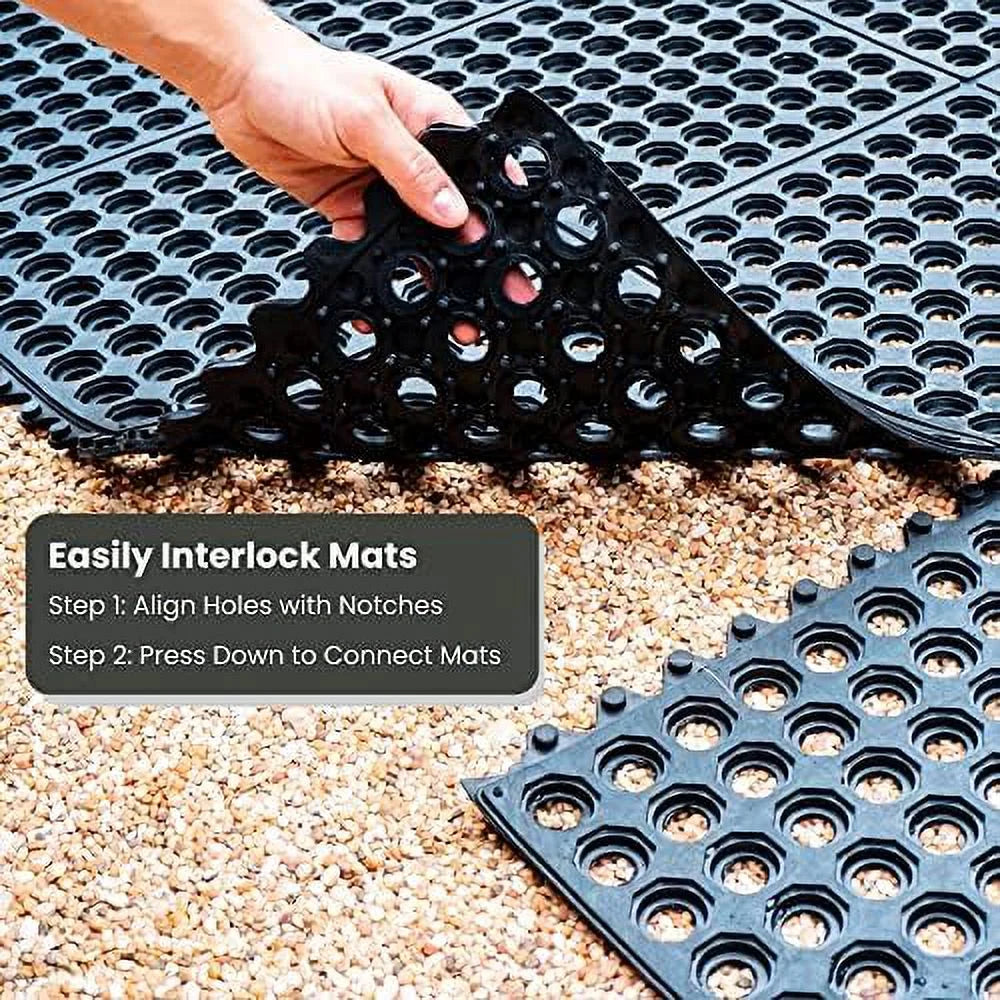Interlocking Kitchen Door Garage Inch Shower Bar Restaurant Anti exterior X For Indoor Non-Slip Flooring Rubber Pool 36 Drainage, 36 Fatigue Floor Floor Mat Mat Durable