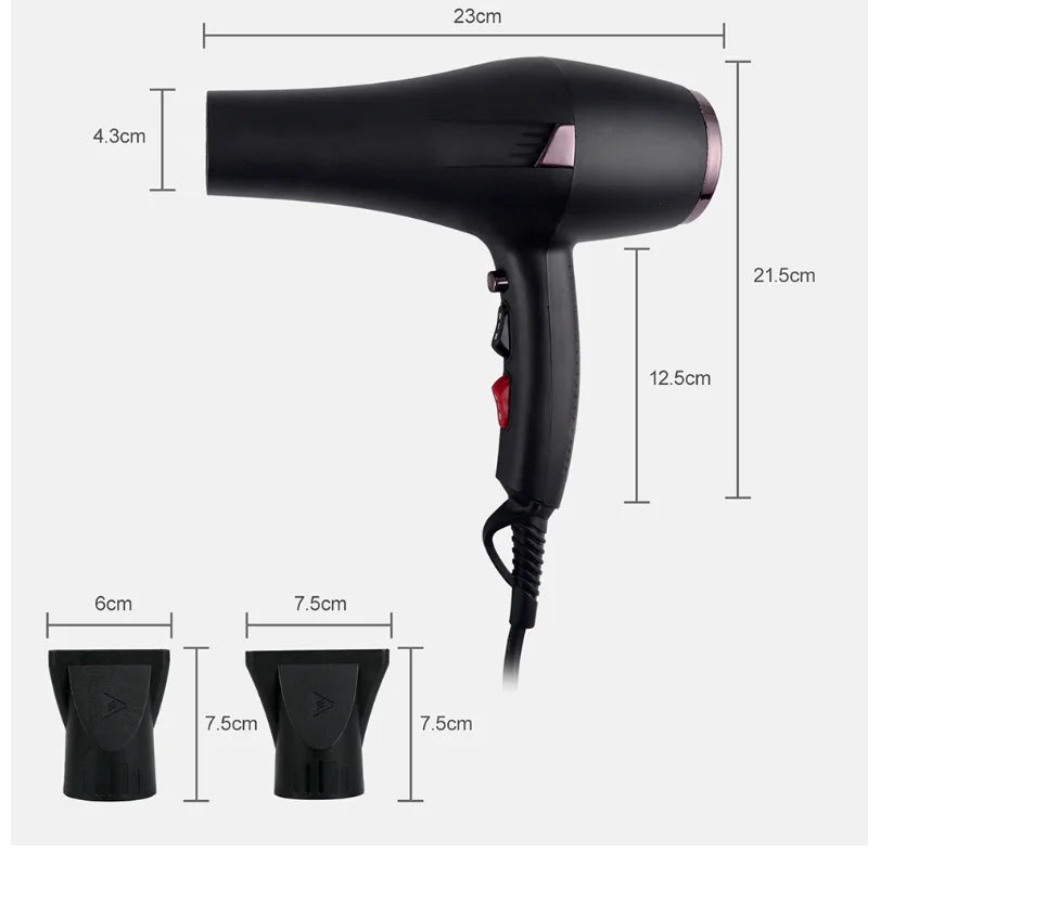 Shinier Function Women, Results, Dryers Ionic 3 Hair for 2400W Dryer, Dryer, Cool Heat Concentrator air Hair Nozzle cold CONFU 2 Button, for Settings, and Speed Shot and hot