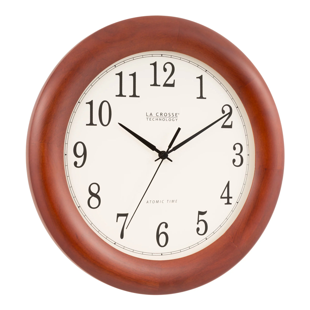 Crosse Cherry Wood Clock, Atomic Inch Technology Oak La 12.5 finish Analog WT-3122A-Int