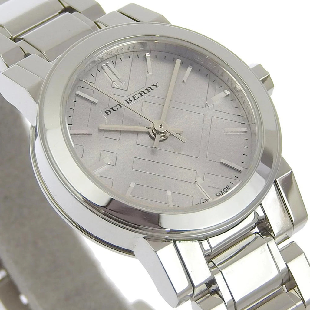 Stainless Dial Steel Analog Silver Pre-Owned Quartz Watch BU9229 Ladies (Good) Burberry Display