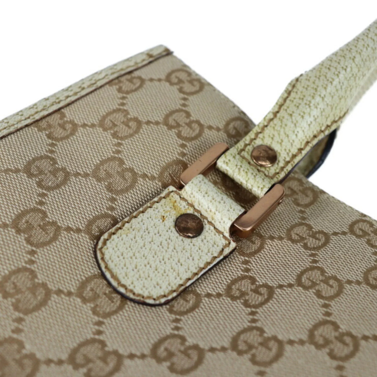 leather 124261 Pre-Owned ivory GG beige tote canvas (Good) bag