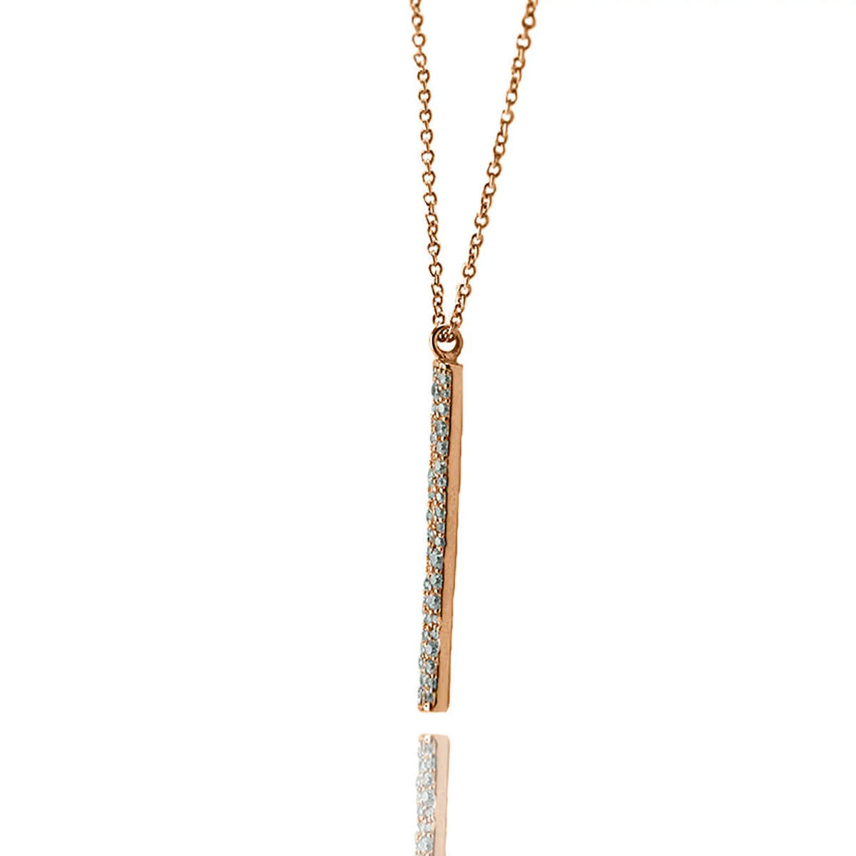 Pendant Necklace Cubic Zirconia for Bar Plated Box Blue Vertical Women, Gold Teens Inc Rose Accented Boutique