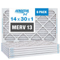 AC Pleated Air MERV 14x30x1 Aerostar Filter, 13 Pack 6 Furnace Filter, Air