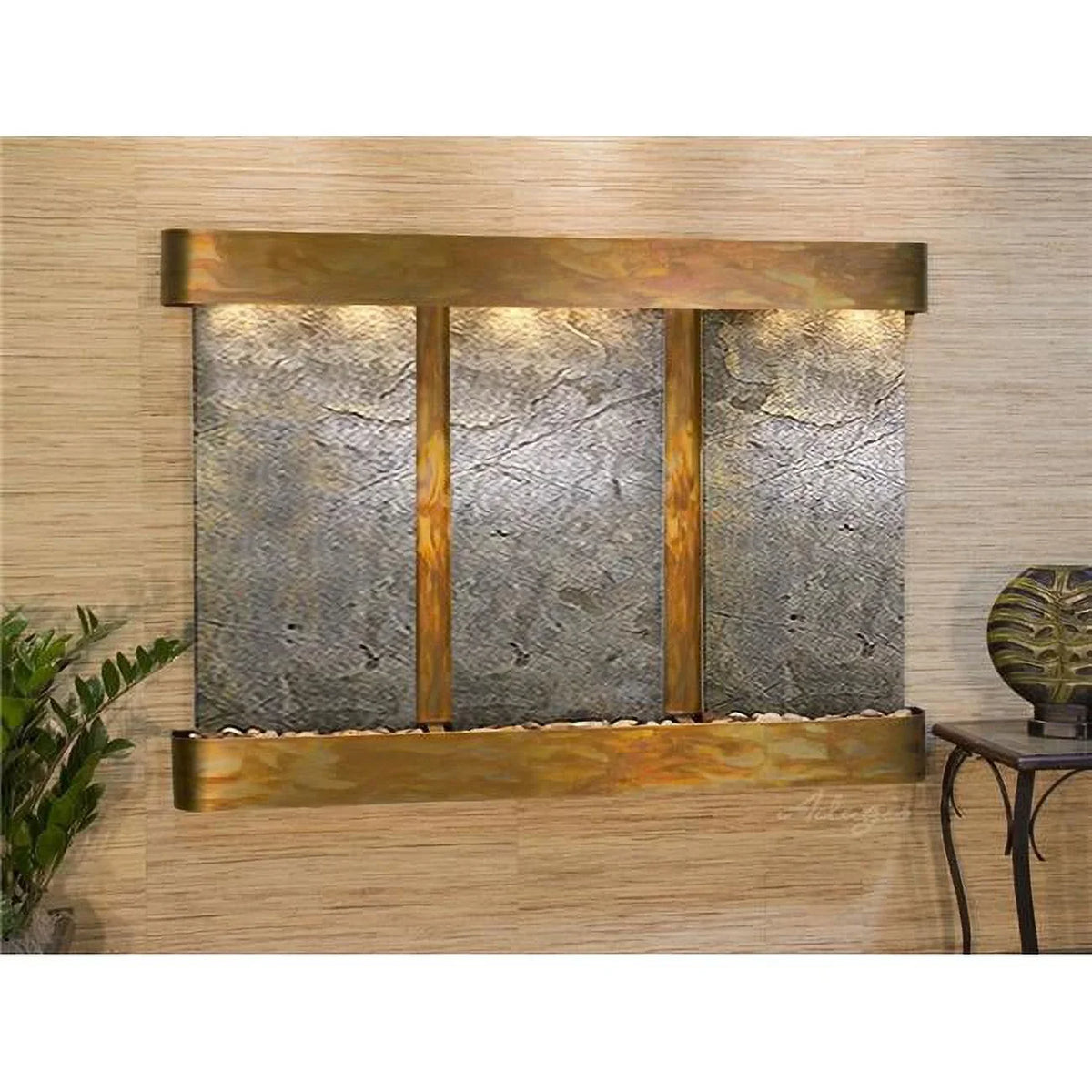 Wall Adagio Falls Olympus Featherstone Fountain Copper-Green Rustic OFR1012 - Round