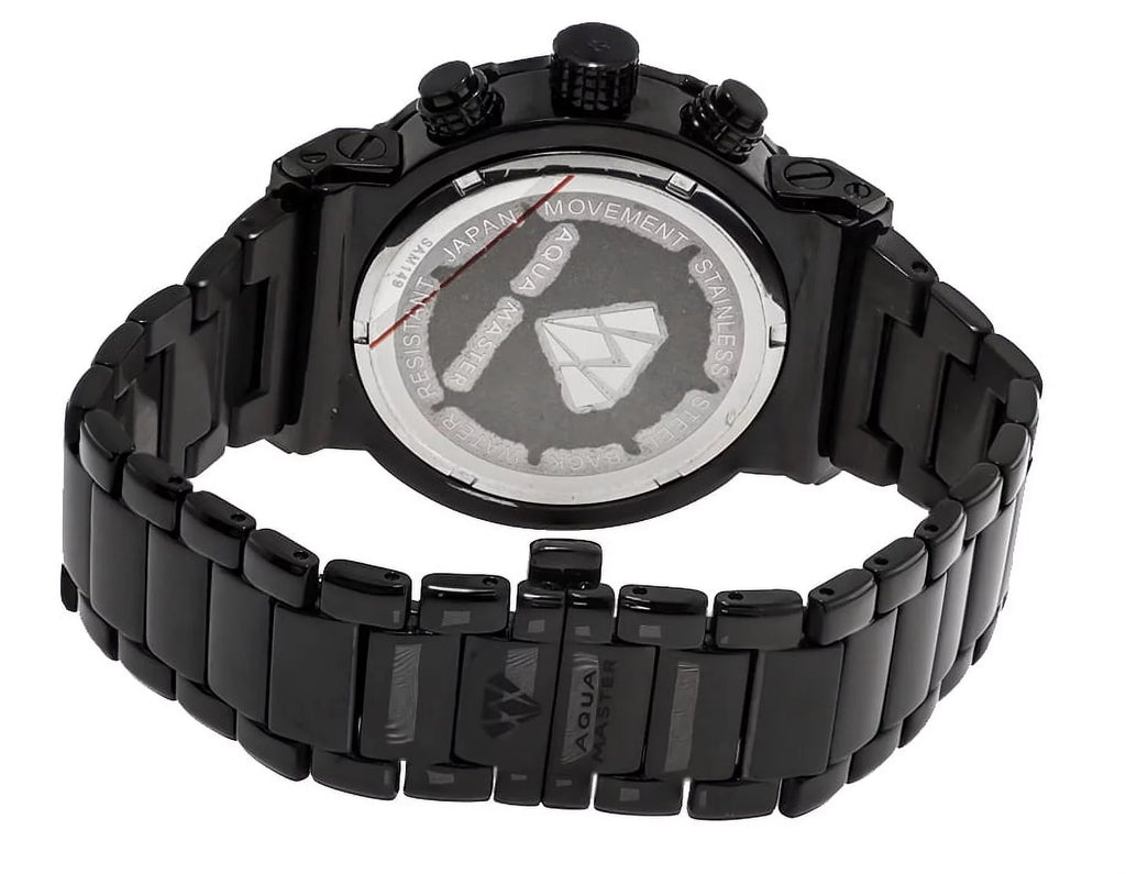 Genuine Diamond Stainless Black 0.25 Steel Ct Watch W#146