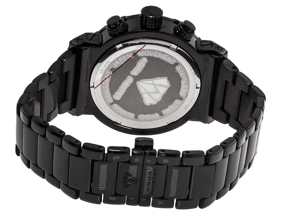 Genuine Diamond Stainless Black 0.25 Steel Ct Watch W#146