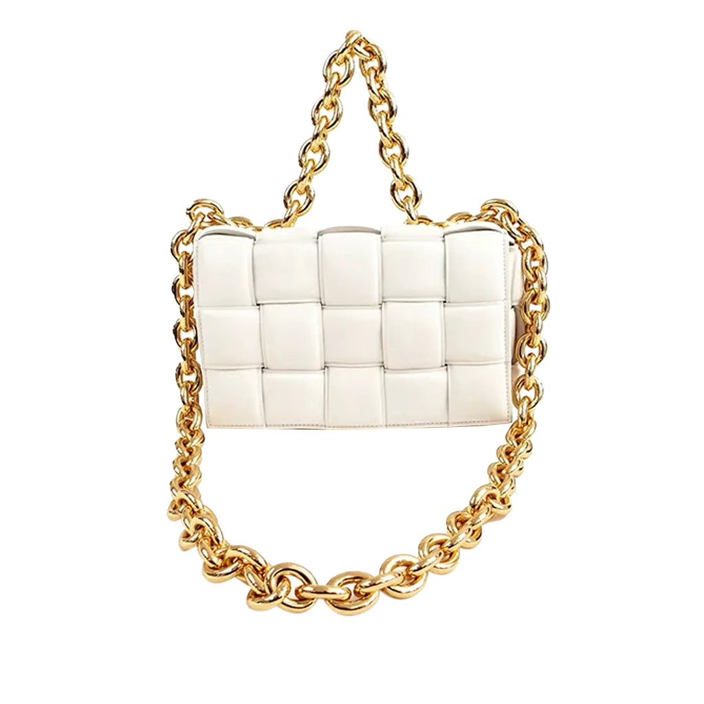 Unisex Leather Cassette Shoulder Pre-Owned Authenticated Bottega Bag Veneta (Good) Calf White Padded