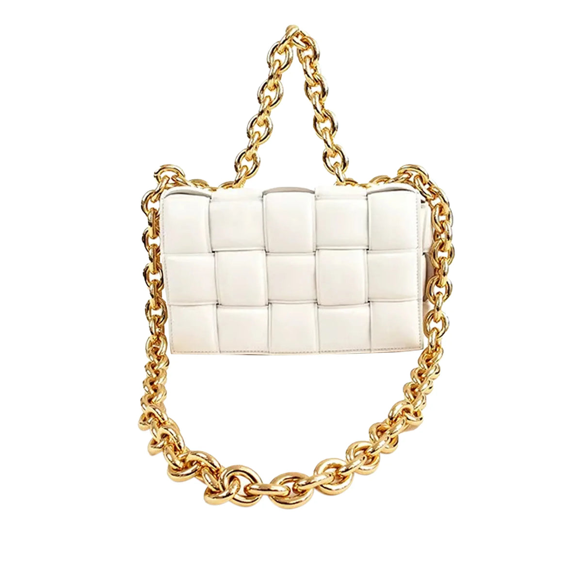 Unisex Leather Cassette Shoulder Pre-Owned Authenticated Bottega Bag Veneta (Good) Calf White Padded