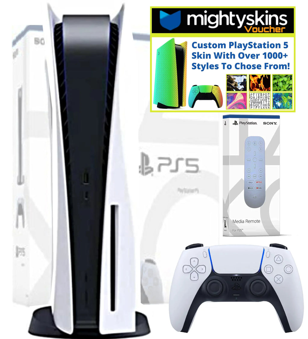 Skin Bundle Console Edition PS5 With 5 Limited & PS5 Disk Voucher MightySkins Remote PlayStation Bundle Custom Media
