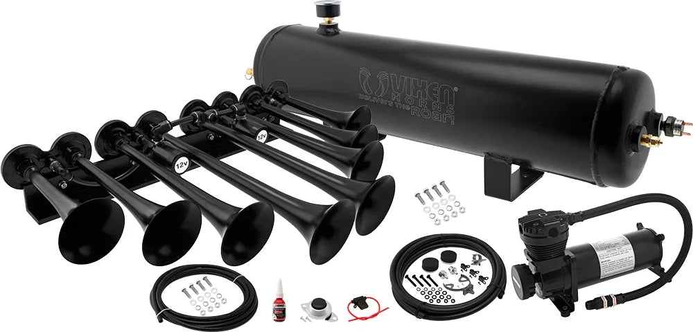 OCTOPOD Vixen dB.Fits Trumpets.Super Complete Air like Kit Pickup/Jeep Vehicles Tank, Aluminum Gallon 8 VXO4830AB/8124XB Loud Trucks/Car/Semi. System- 200psi Onboard for Train Horn 3 Compressor, Horns