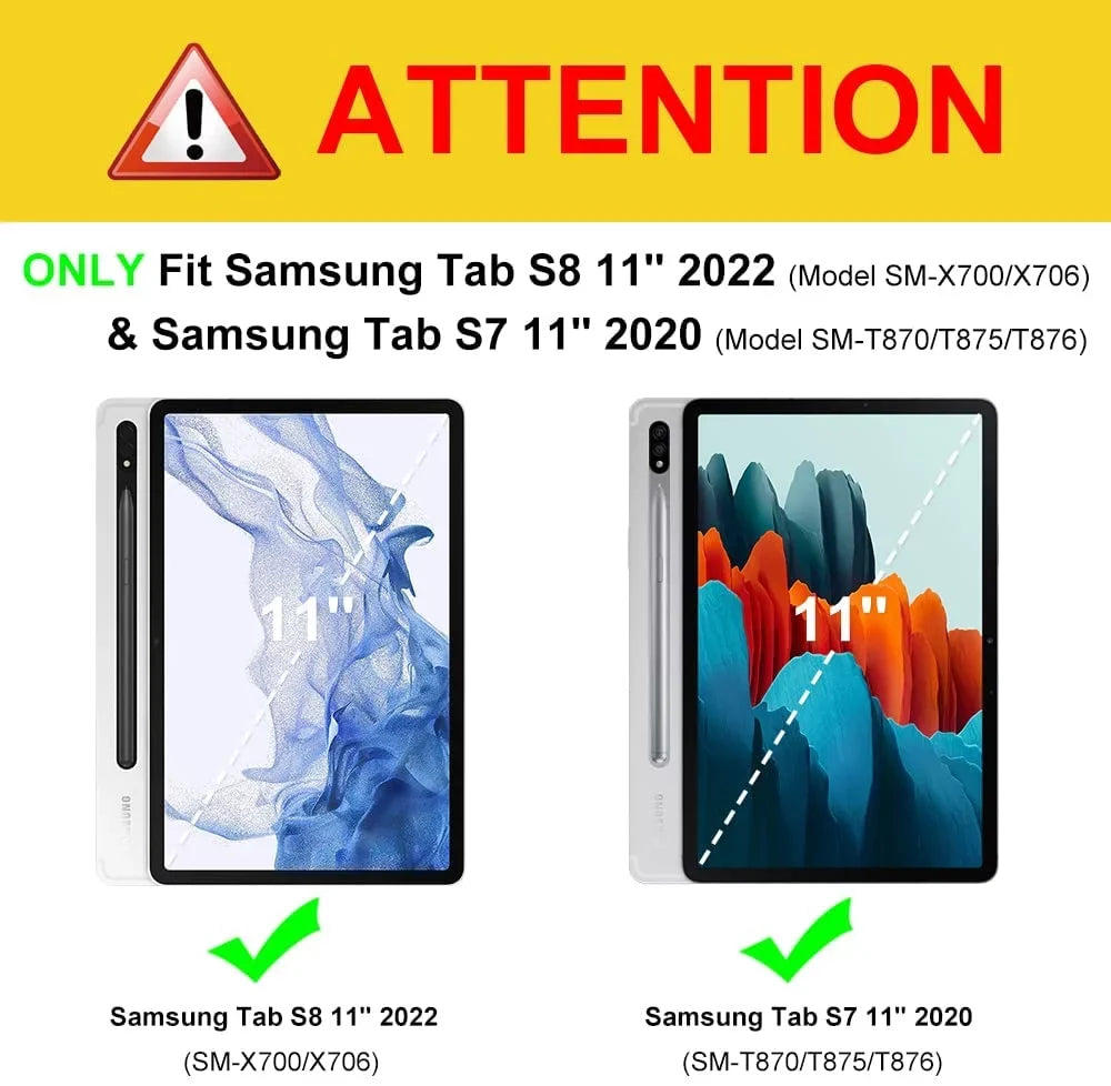 11 inch Cover Tab Galaxy Slim Pen / Holder] Galaxy Wireless (2022) 7 [S Tablet, Composition Keyboard for with Fintie S8 (2020) Color Tab S7 Case Detachable Keyboard, Backlit Stand Bluetooth