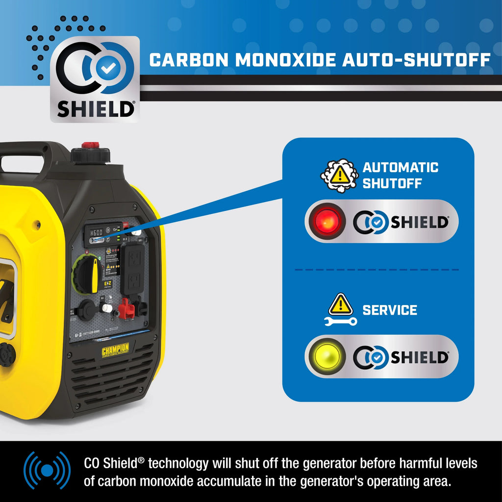 Shield Quiet 2500-Watt Dual and Power Fuel with Equipment Champion Generator CO Technology Portable Inverter