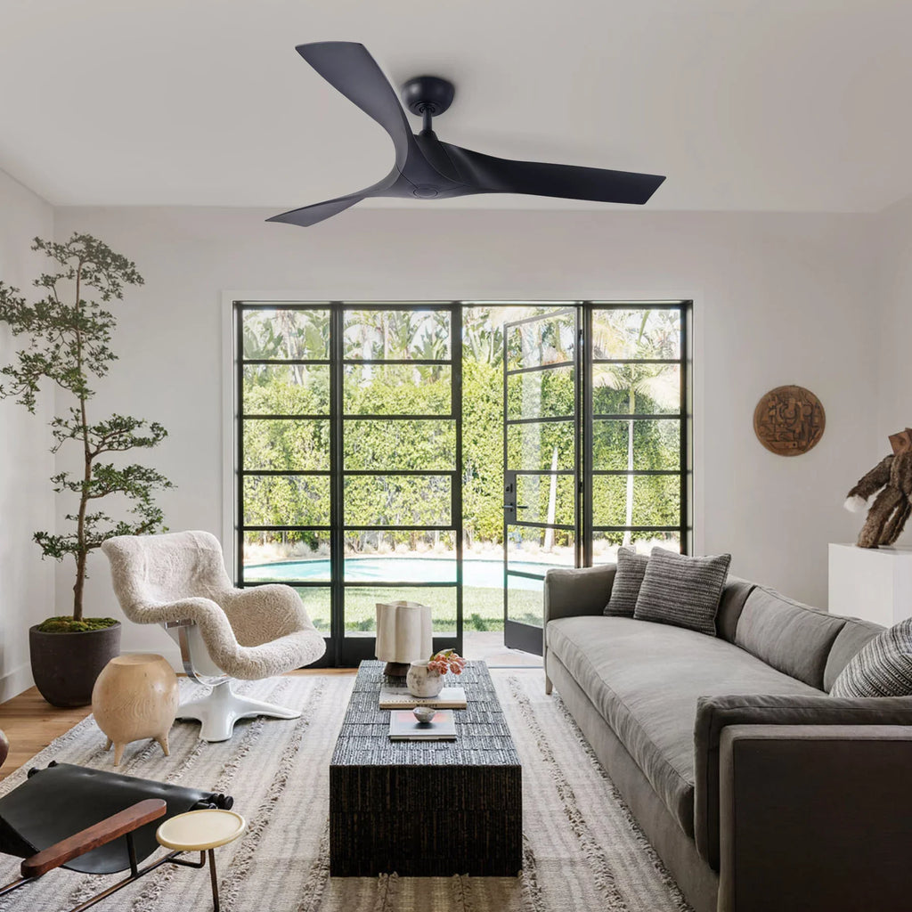 6 Speeds, Timer, Smart Blades, Black Ceiling with Control, 52" Remote 3 Fan