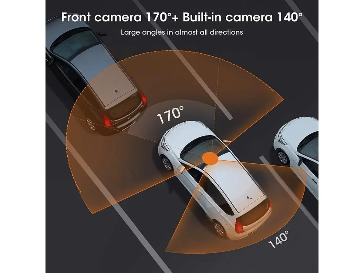 Included FHD Recorder Dash Inside Vision Rideshare Cam for Night Recording Infrared Kit Cabin G-Sensor Car Dual Front with Loop Camera WDR Driving Hardwire Taxi 1080p+1080p