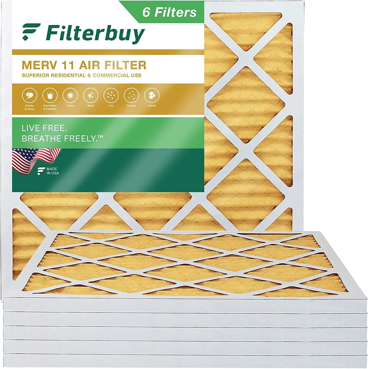 MERV Furnace 30x30x1 Filterbuy HVAC AC (6-Pack) Filters Pleated Air 11