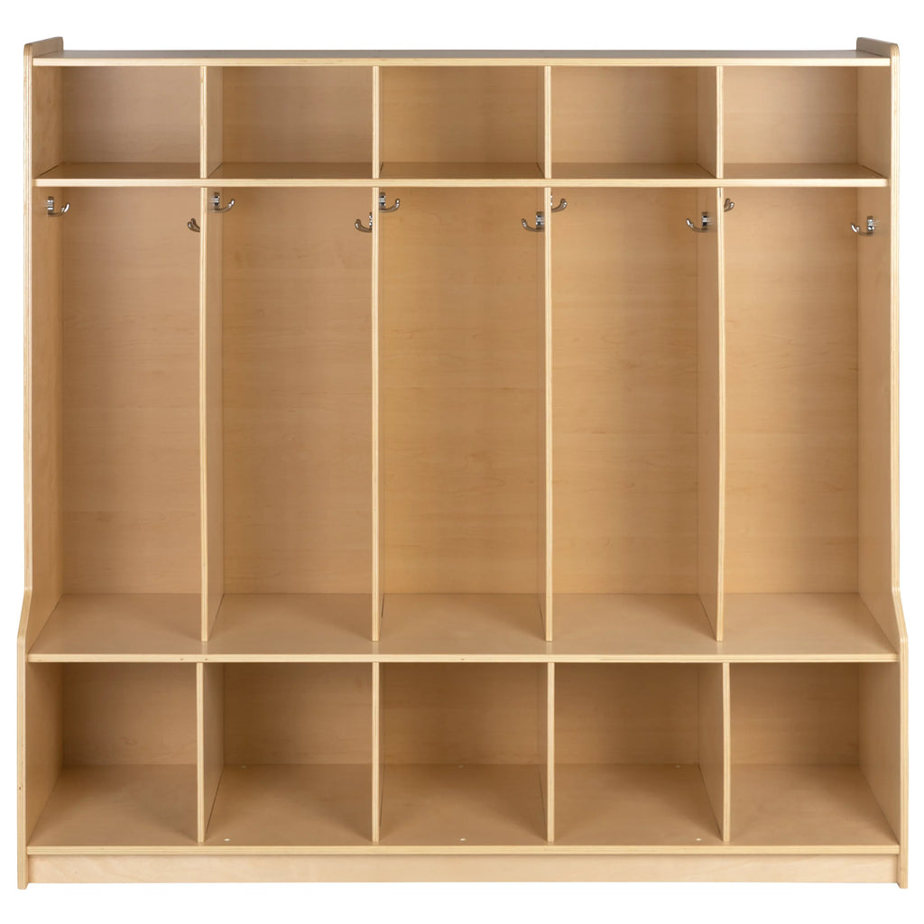 Locker Coat Storage with Cubbies 5 Wood Section Emma School Organizer and Hook Oliver Bench, +