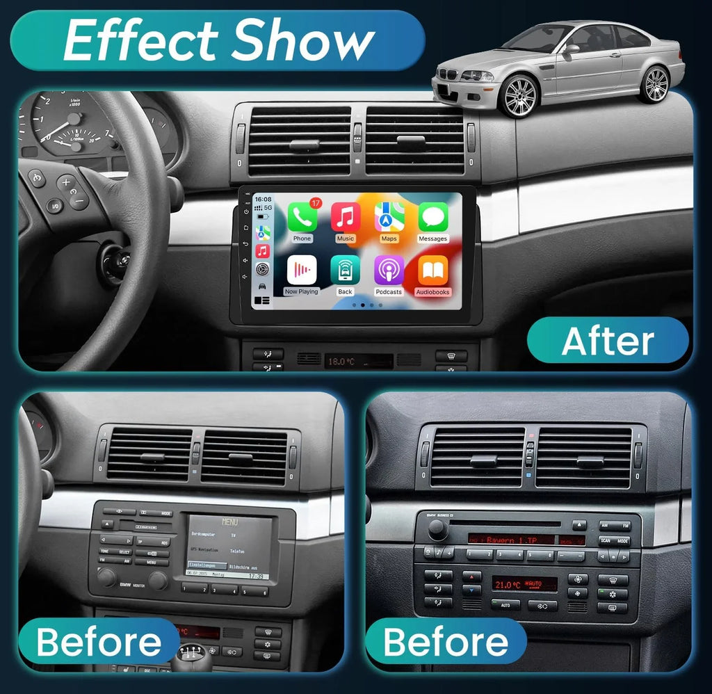 Car AHD Backup Android Inch Core HD Support Android Camera(4G+32GB) 3 GPS 1999-2005, 9 Touchscreen Series 5G 11 Upgrade THONZER FM CarPlay WiFi SWC Bluetooth5.0 1280*800 & Radio for 8 Auto Stereo