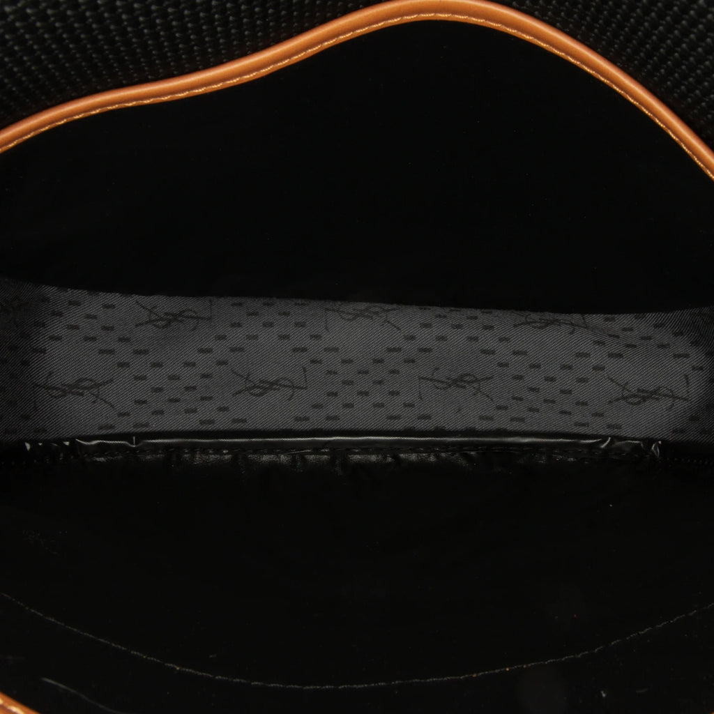 Authenticated Unisex (Like Fabric Black Bag Canvas Crossbody YSL Coated Pre-Owned New)