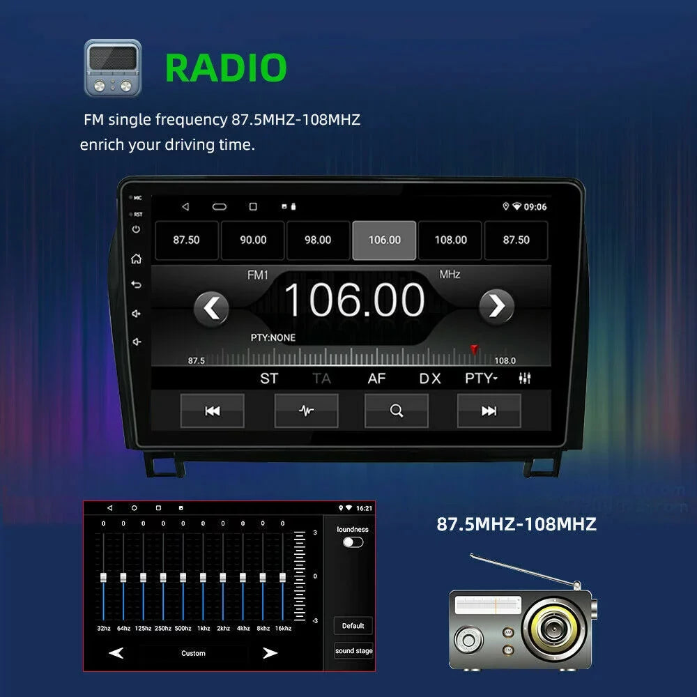 2008-2017 10 Tundra Navigation Radio for with Sequoia GPS 2007-2013 Play Android Car JMANCE