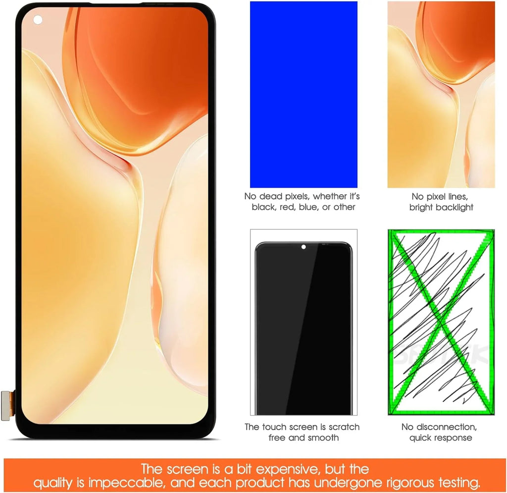 (Support Display KB2000 Fingerprint) Oneplus KB2003 8T Replacement 5G Screen OLED KB2005 Repair 8T+ Part for Screen KB2001 LCD Assembly Digitizer Touch