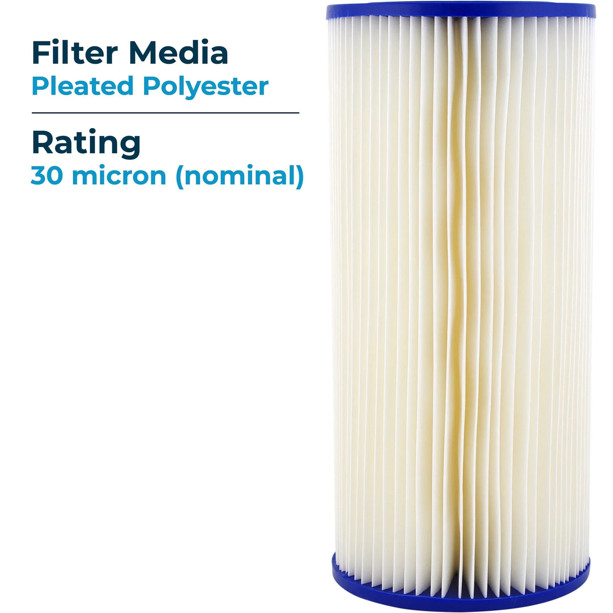 Filter (8 4.5" Micron x Polyester SpiroPure Pleated Cartridge, 30 10 Pack)