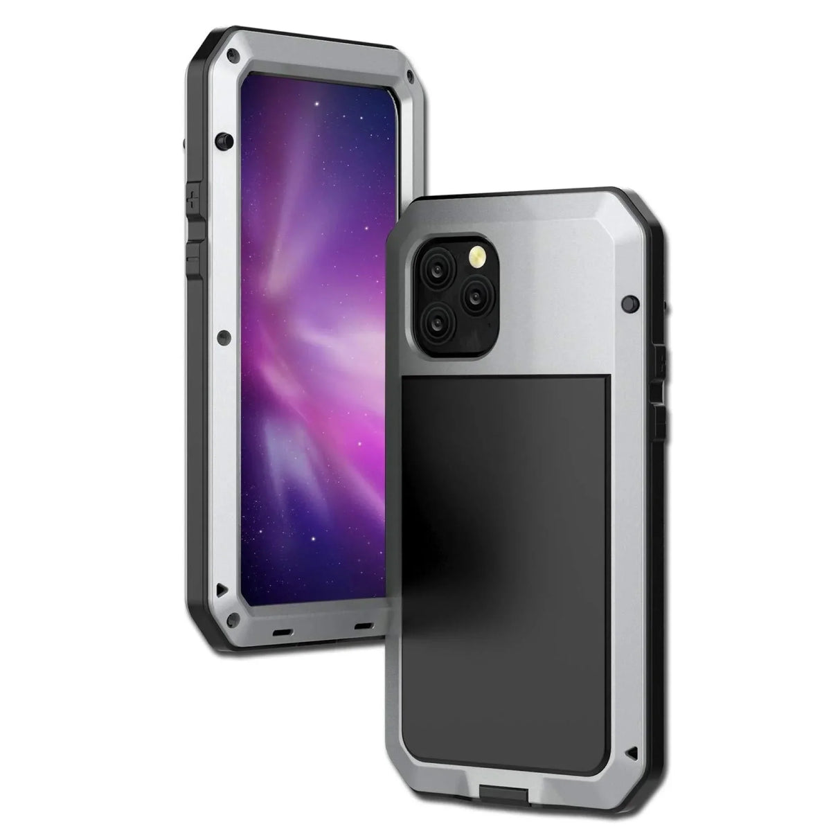 Grade Heavy 13 Pro (Silver) Protection, Military Scratch and Glass exterior Resistant Rugged Case Travel Duty Aluminum iPhone Shockproof Metal Gorilla