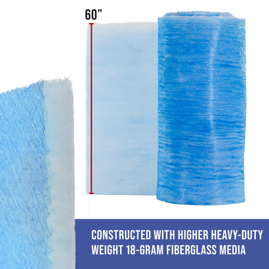 Fiberglass x Captures Heavy-Duty Traps Booths - Autobody Overspray Paint Filter 18 in Booth Spray Refinish - Gram Roll, 60" Paint Arrestor Elite 200' Premium Exhaust Particles Paint Auto Master