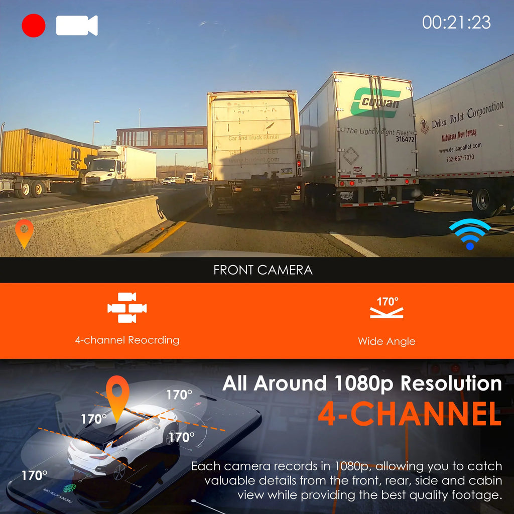 GPS Resolution, and R4 Channel 1080p Rexing Around 4 Dash Cam All Wi-Fi, W/