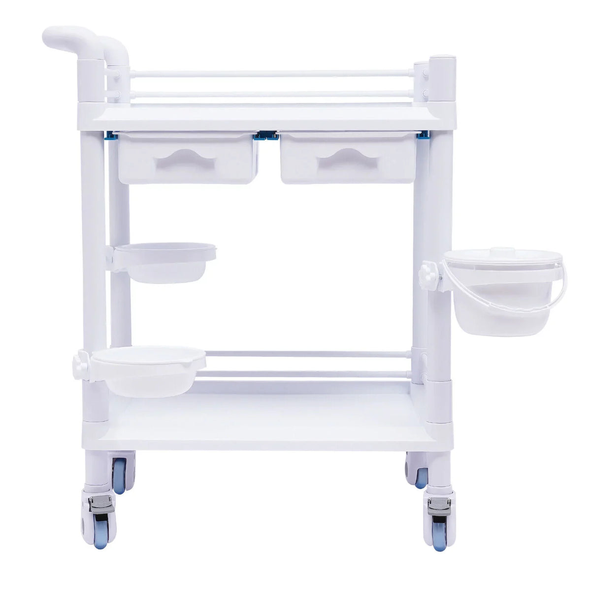 Clinic Rolling Dental with Heavy Trolley Medical Spacious Hospital Miumaeov Utility Duty for 360°Rotate Salon Cart Dirt Tier Trolley 2 Drawers Beauty Buckets Medical Wheels