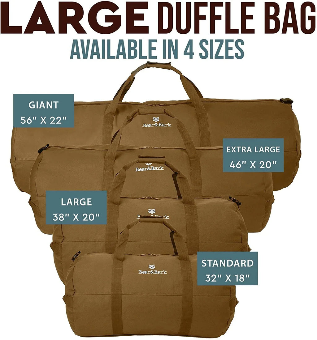 Gym, Men Very Shoulder Backpacking, 195.6L Bag Military Tote Student, Cargo Desert and Storage Duffel - Duffle Luggage Army - Travel Brown 38x20 College Canvas Bag design and and Large for Women