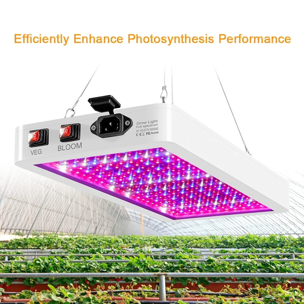 Greenhouse Bloom Veg 312 Seedlings for Hanging for IP65 Waterproof Switch 2000W Lamps Plant Spectrum Flowers LED Dual LEDs and Light Grow Full Plants Indoor Growing