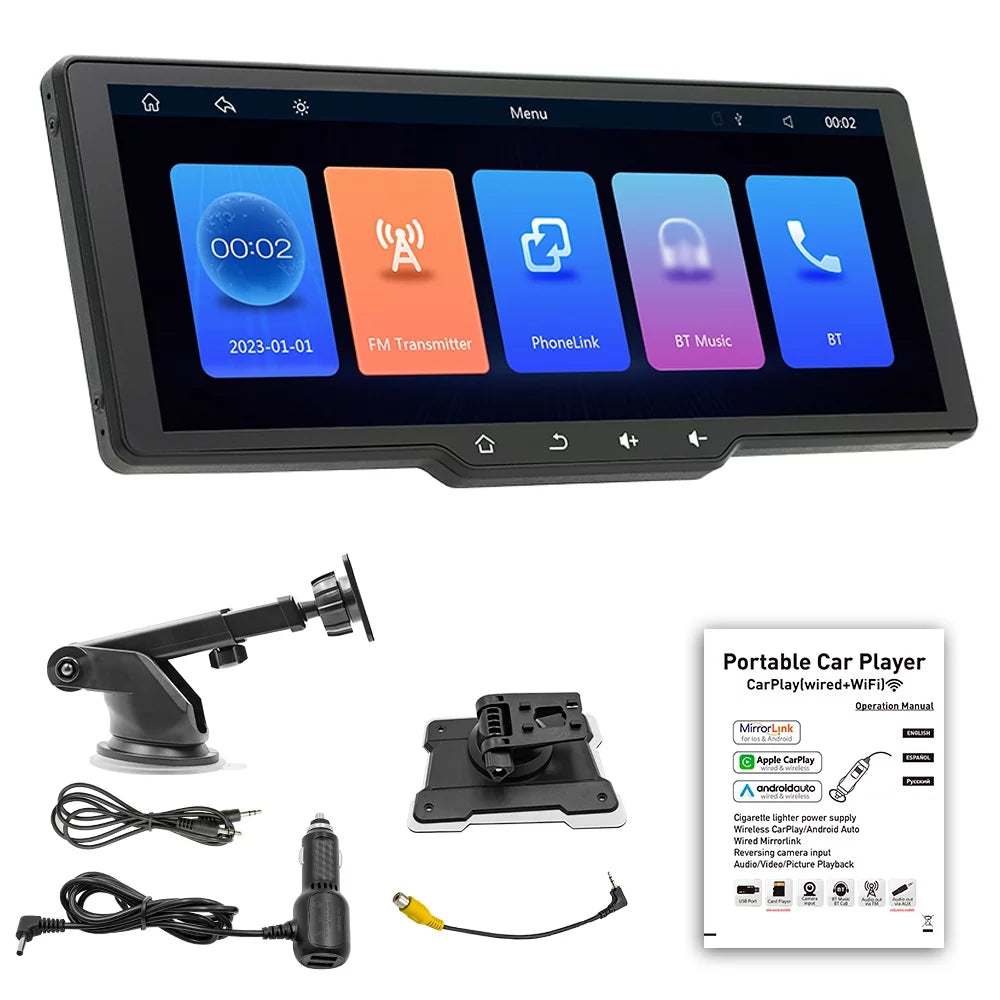 Car APP MultiMedia Rearview moobody Wireless Auto Mobilephone Camera Multi-language Control Car Car Portable Camera Recorder Camcorder Car Player Video CarPlay 10.26in
