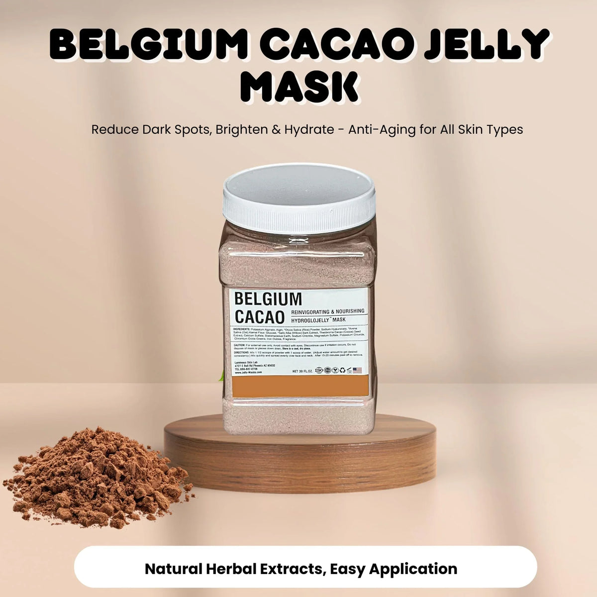 fl Spot, Belgium 30 All Cacao Luminous Type, oz Skin Facial off Peel Jelly Skin Reducing Mask, Lab Anti Mask, Dark Aging,