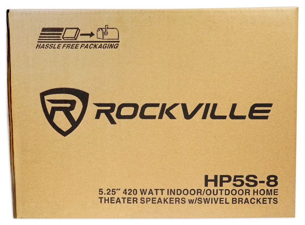 Home Rockville 5.25" (8) Brackets exterior/Indoor Theater HP5S-8 Speakers+Swivel