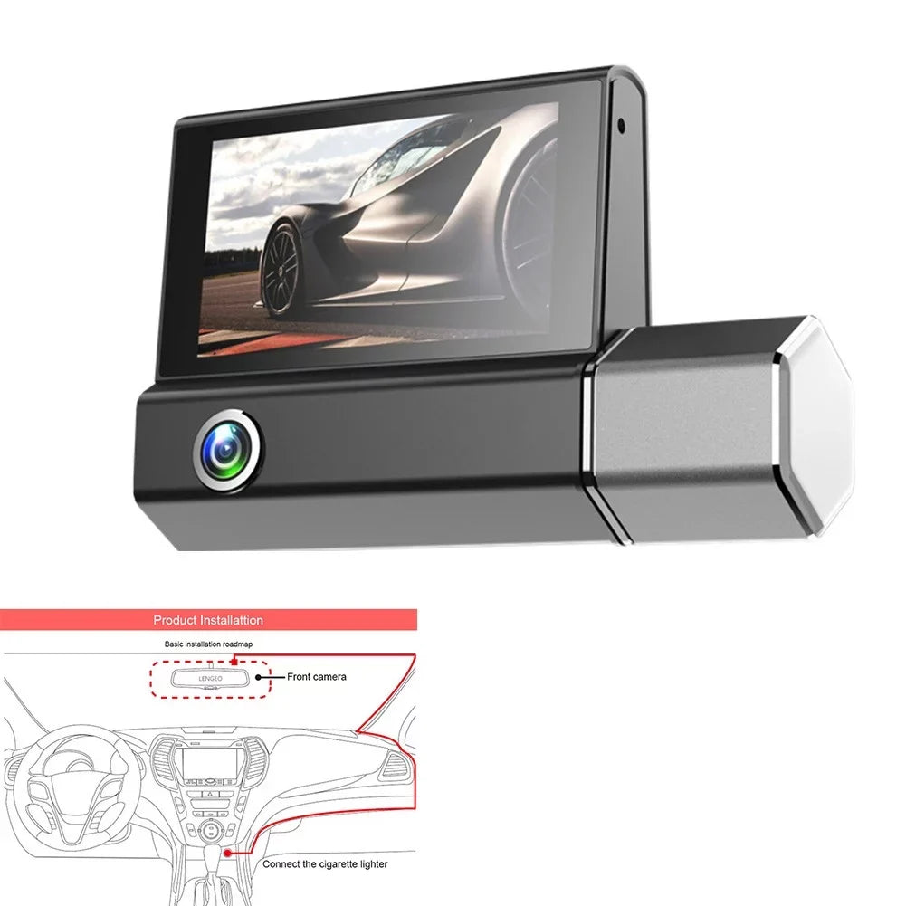 Dash Lens Camera Recorder And Rear Car And Cam Dual Front Inside Video DVR