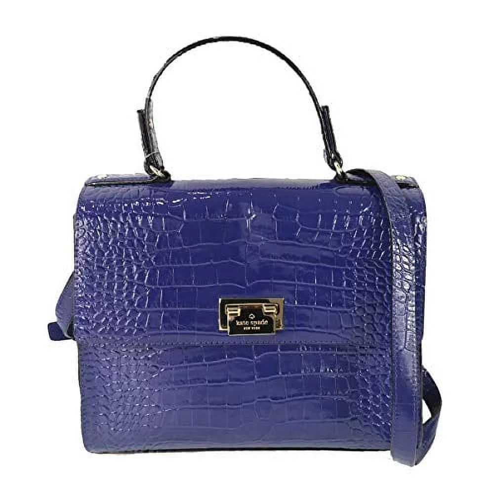 Blue New Asilah Leather Kate Croco York Knightsbridge Spade Satchel, Doris