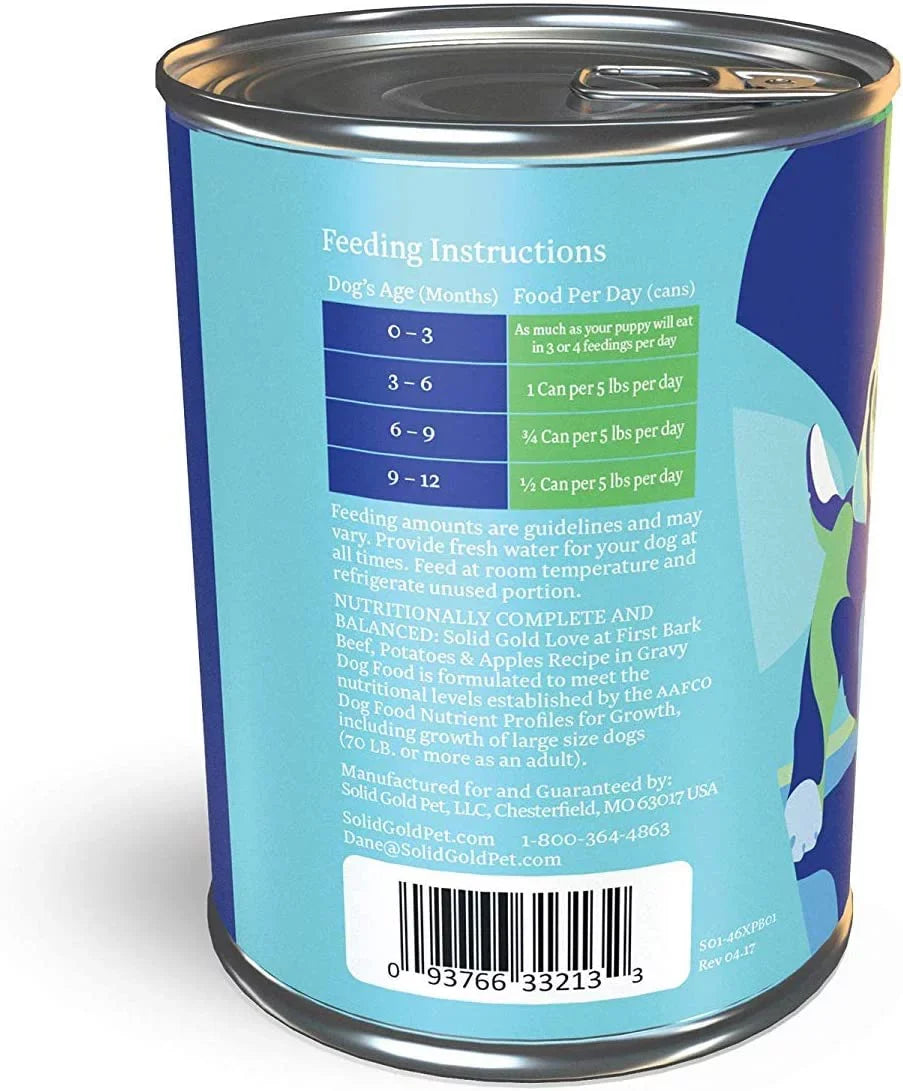First and with Bark Canned Health, Skin Puppies Gold & Made for Wet Solid Soft Dog Love Real Food Puppy - Immune Coat for Grain Food Support - Beef Free Natural at Gut