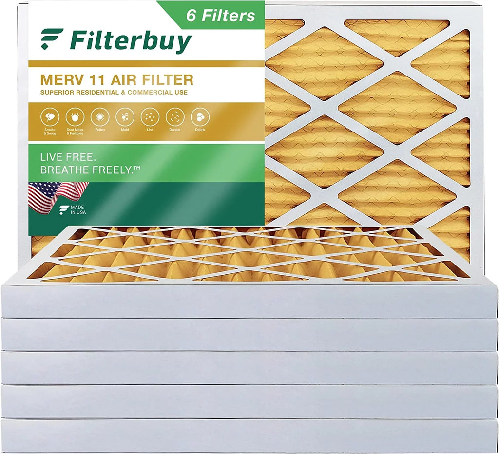 11 Filters Furnace AC 12x30x2 HVAC MERV Filterbuy Air Pleated (6-Pack)
