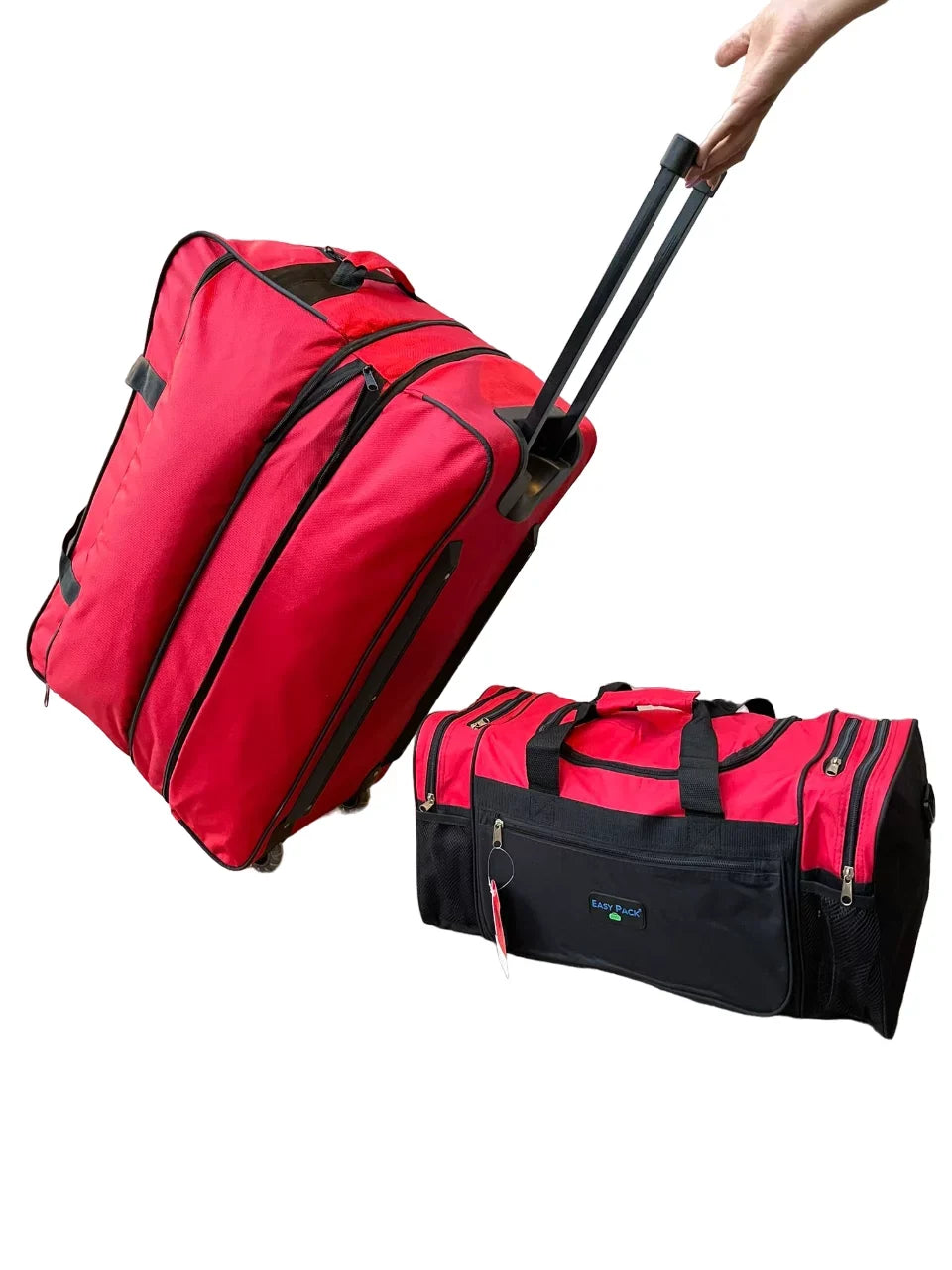 Luggage with Wheels Duffle Pockets each 20" Rolling Duffle + with (Red) Lightweight Duffel 28" Rolling Bag Multi Lb Upright Bags Adjustable Set, Travel Capacity 2x 60 Shoulder Bag Large