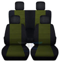 2-Door Fits - & 2007-2010 Bench Cotton Green Seat Front Wrangler Solid and T247-Designcovers Rear Jeep Hunter JK Covers:Black
