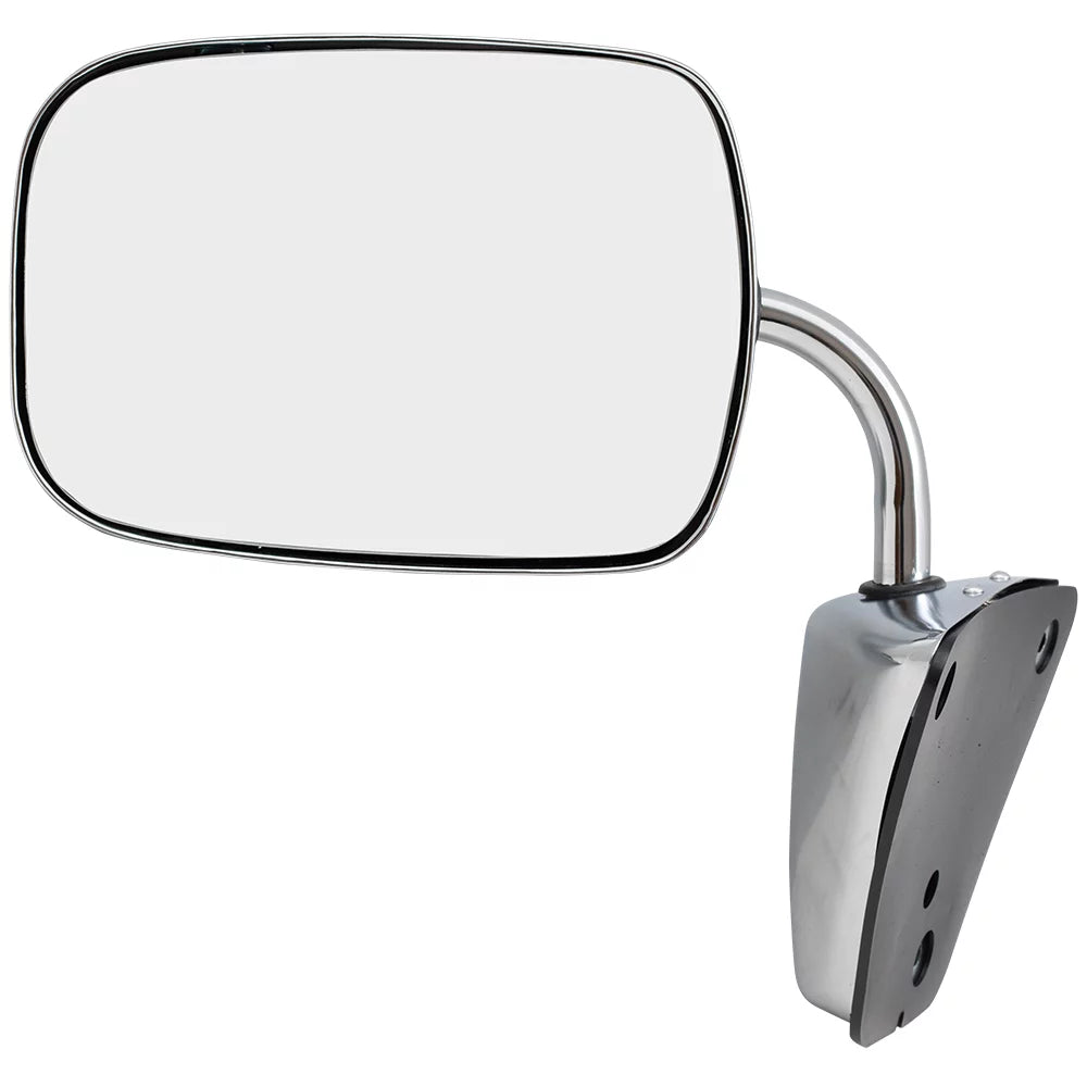 Truck 996220 Pickup Manual Mount Steel Low SUV Side Brock Mirror C/K/R/V Door Stainless 1973-1991 with Compatible Replacement